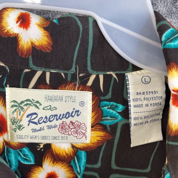 Reservoir Men's Polo Hawaiian Style Size Large - Picture 3 of 7